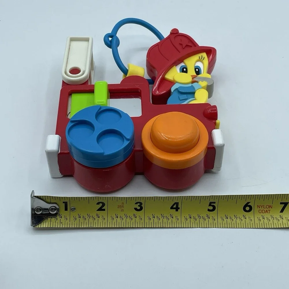 Vintage 1994 Tweety Bird On Firetruck Toy Tactile Noises TYCO Warner Bros